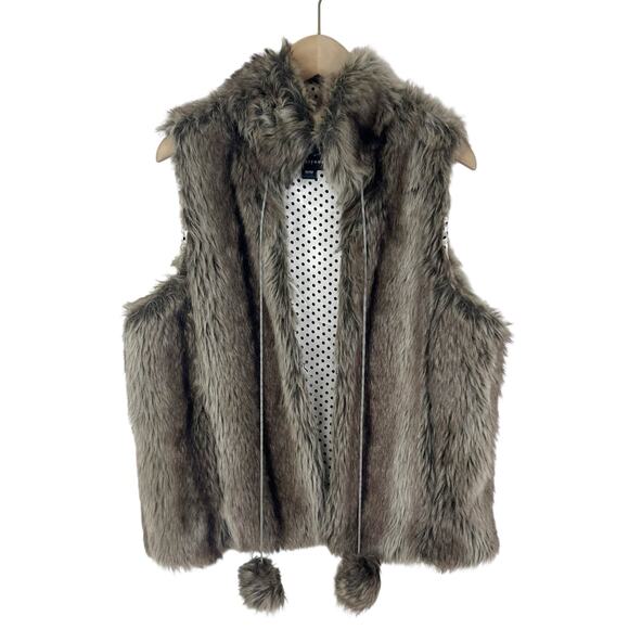 Forever 21 Brown and Tan Faux Fur Vest Size Medium - Picture 1 of 7